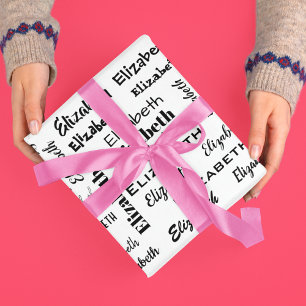 Naam Initialen Berichtpatroon Gepersonaliseerde ca Cadeaupapier