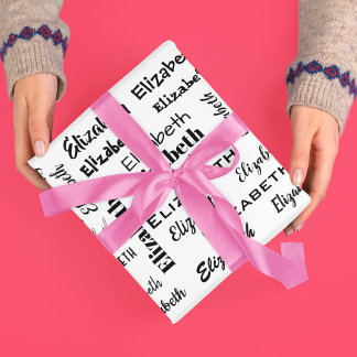 Naam Initialen Berichtpatroon Gepersonaliseerde ca Cadeaupapier