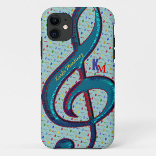 naam initialen clave musical note Case-Mate iPhone case