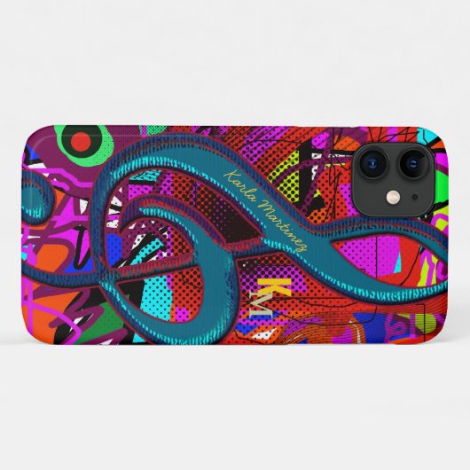 naam initialen clave musical note Case-Mate iPhone case (Achterkant (horizontaal))