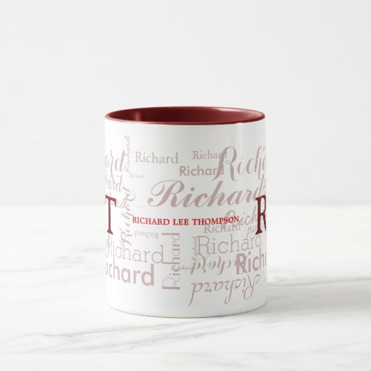 naam & initialen gepersonaliseerde typografie maro mok (Midden)