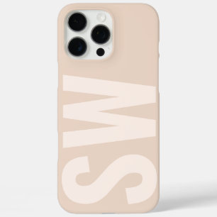 Naam Initialen Girly Champagne Roze Custom Monogra iPhone 16 Pro Max Hoesje