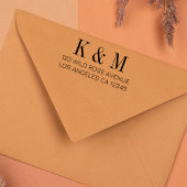 Naam Initialen Monogram Bruiloft Retouradres Zelfinktende Stempel