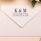 Naam Initialen Monogram Bruiloft Retouradres Zelfinktende Stempel
