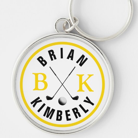 Naam & Initialen Monogrammed Mark Sleutelhanger (Voorkant)