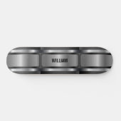 Naam Initialen Silver Grey Metallic look Skateb to Persoonlijk Skateboard (Horizontaal)