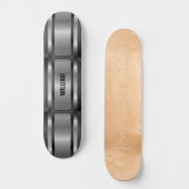Naam Initialen Silver Grey Metallic look Skateb to Persoonlijk Skateboard (Voorkant)