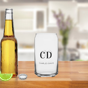 Naam initialen simple unique blikvorm glas