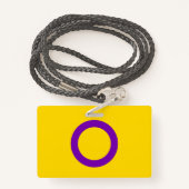 Naam intersex vlag / Pronoun Badge (Achterkant met draagriem)