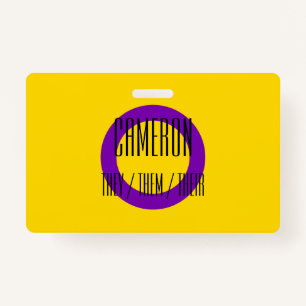 Naam intersex vlag / Pronoun Badge