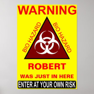 (Naam invoegen) badkamerwaarschuwingsbord Poster