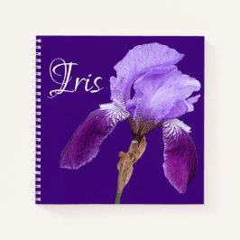  naam Iris  paarse bloemboho Notitieboek