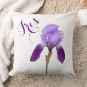  naam Iris  paarse bloemensimpel Kussen (Deken)
