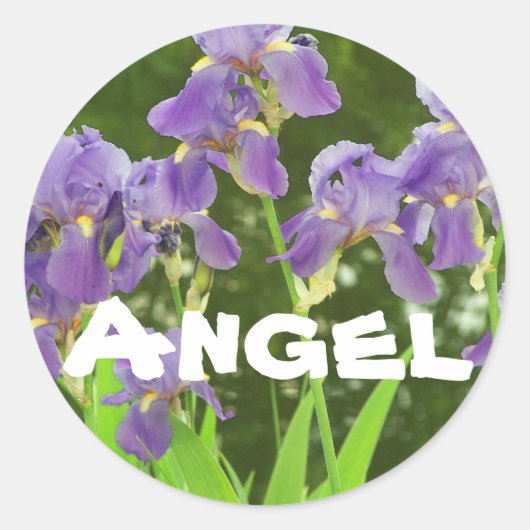 naam iris sticker:, Angel Ronde Sticker (Voorkant)