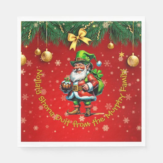 Naam - Irish Nollaig Shona Duit Merry Christmas Servet (Voorkant)