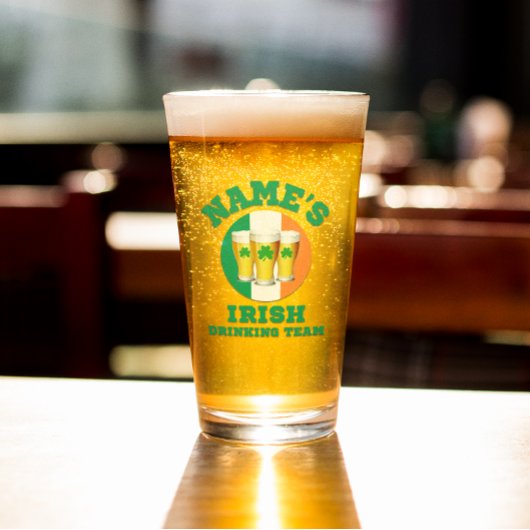 Naam is Iers Drink Team 3 Pint Glas