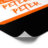 Naam is Peter Peter Pumpkin Eater Grappig Hallowee Poster (Hoek)
