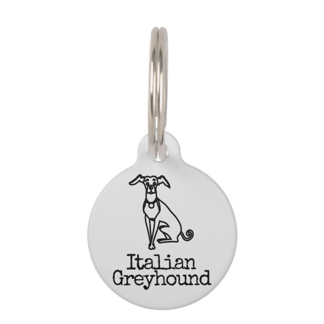 Naam Italiaans Greyhound Huisdierpenning (Voorkant)