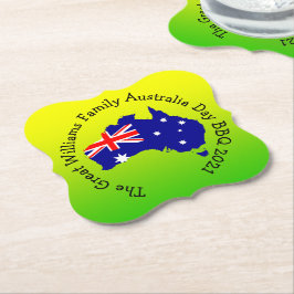 Naam Jaar Australië Dag BBQ toevoegen Kartonnen Onderzetters