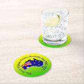 Naam Jaar Australië Dag BBQ toevoegen Ronde Kartonnen Onderzetter (Insitu)