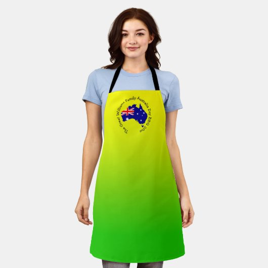 Naam Jaar Australië Dag BBQ toevoegen Schort (Gedragen)