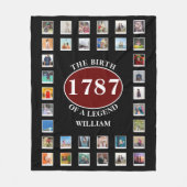 Naam jaar en foto's bijvoegen: verjaardagscadeau fleece deken (Voorkant)