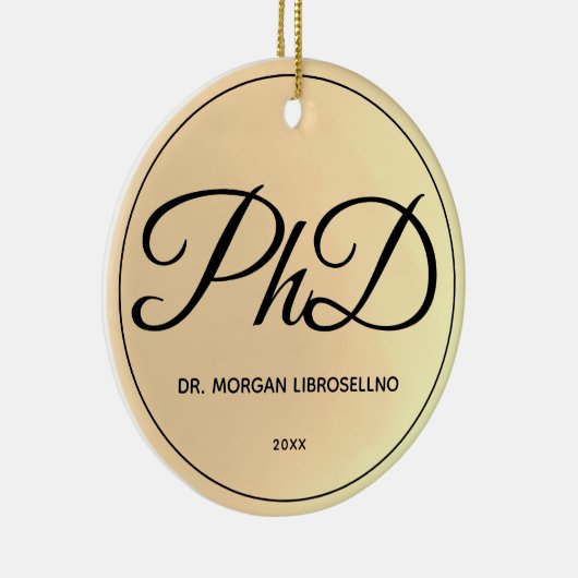 Naam Jaar Geel PhD Afstuderen Keramisch Ornament (Rechts)