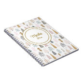 Naam Jaar | Schattige grillig winterboompatroon Notitieboek (Rechterzijde)