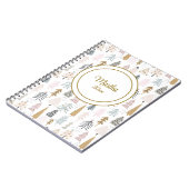 Naam Jaar | Schattige grillig winterboompatroon Notitieboek (Linkerzijde)