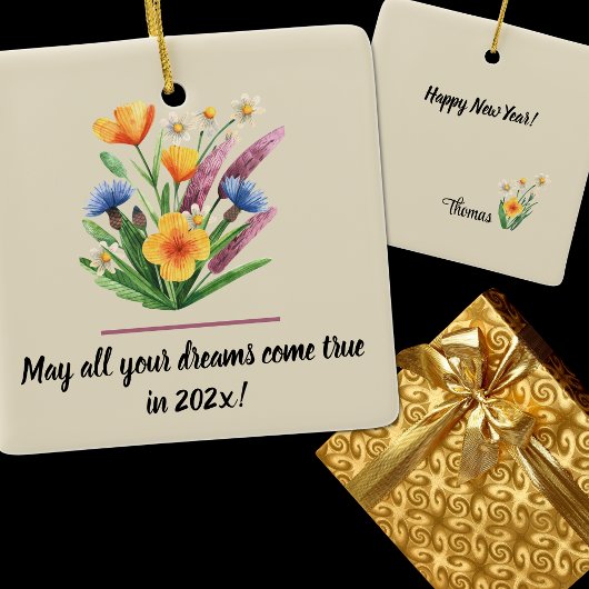 Naam, jaarrond display, 2026 Nieuwjaar Keramisch Ornament