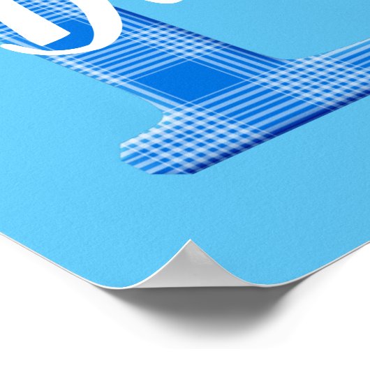 Naam Jongen Aangepaste Geruite Letter D Poster (Hoek)