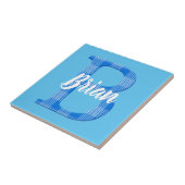 Naam Jongen Aangepaste Plaid Letter B Tegeltje (Zijkant)