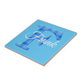 Naam Jongen Aangepaste Plaid Letter F Tegeltje (Zijkant)