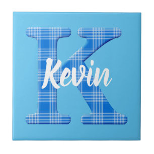 Naam Jongen Aangepaste Plaid Letter K Tegeltje