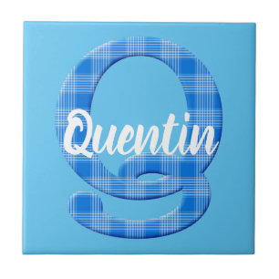 Naam Jongen Aangepaste Plaid Letter Q Tegeltje