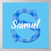 Naam Jongen Aangepaste Plaid Letter S Poster (Voorkant)