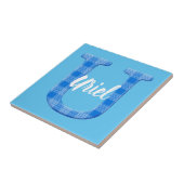 Naam Jongen Aangepaste Plaid Letter U Tegeltje (Zijkant)