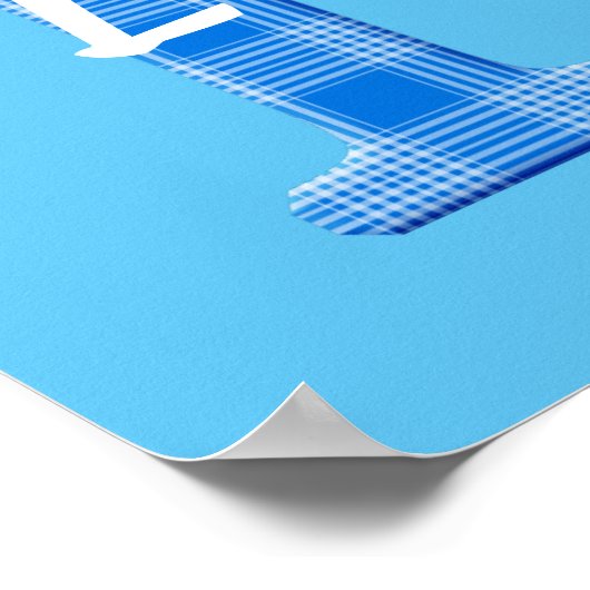 Naam Jongen Aangepaste Schotse Ruit Letter L Poster (Hoek)