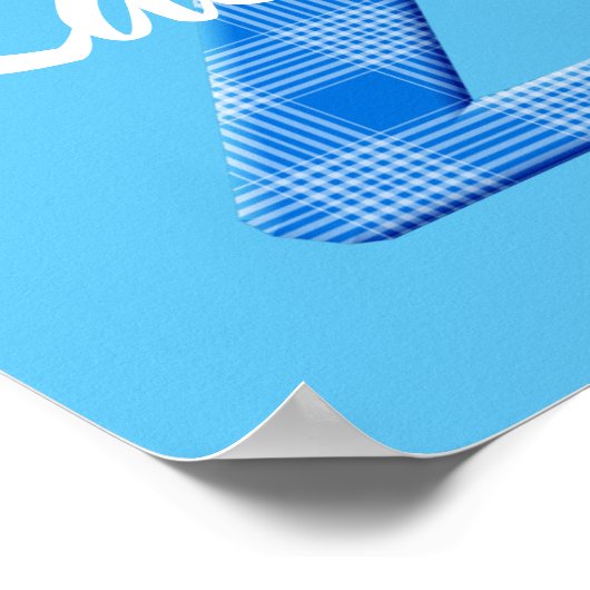 Naam Jongen Aangepaste Schotse Ruit Letter Z Poster (Hoek)