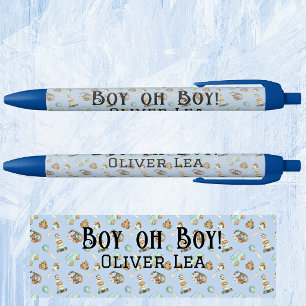 Naam, Jongen Oh Jongen, Baby Shower Favorieten Zwa Zwarte Inkt Pen