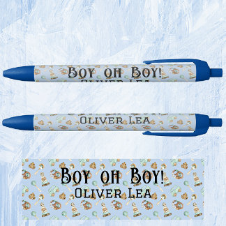 Naam, Jongen Oh Jongen, Baby Shower Favorieten Zwa Zwarte Inkt Pen
