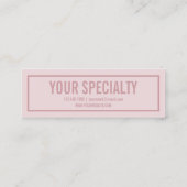 Naam jouw naam of bedrijf | Moderne Roos Blush Mini Visitekaartje (Achterkant)