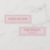 Naam jouw naam of bedrijf | Moderne Roos Blush Mini Visitekaartje (Voorkant / Achterkant)