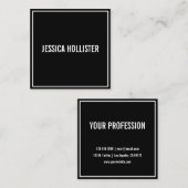 Naam jouw naam of bedrijf | Moderne witte grens Vierkante Visitekaartje (Voorkant / Achterkant)