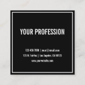 Naam jouw naam of bedrijf | Moderne witte grens Vierkante Visitekaartje (Achterkant)