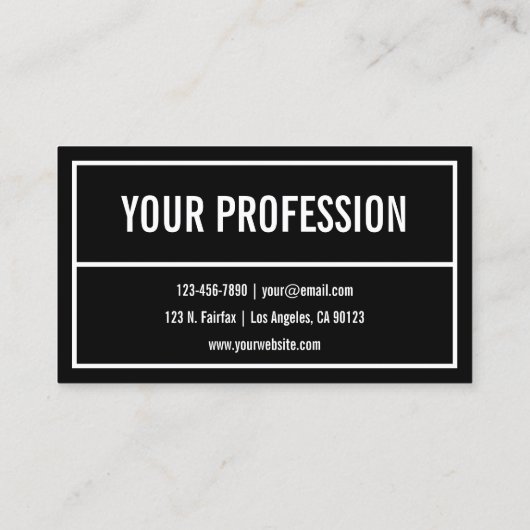 Naam jouw naam of bedrijf | Moderne witte grens Visitekaartje (Achterkant)