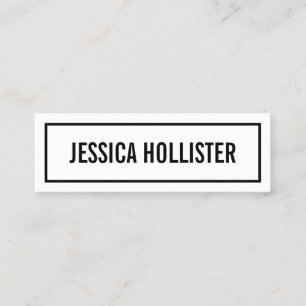 Naam jouw naam of bedrijf   Moderne Zwarte grens Mini Visitekaartje