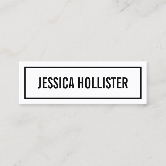 Naam jouw naam of bedrijf | Moderne Zwarte grens Mini Visitekaartje (Voorkant)