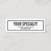 Naam jouw naam of bedrijf | Moderne Zwarte grens Mini Visitekaartje (Achterkant)