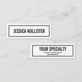 Naam jouw naam of bedrijf | Moderne Zwarte grens Mini Visitekaartje (Voorkant / Achterkant)